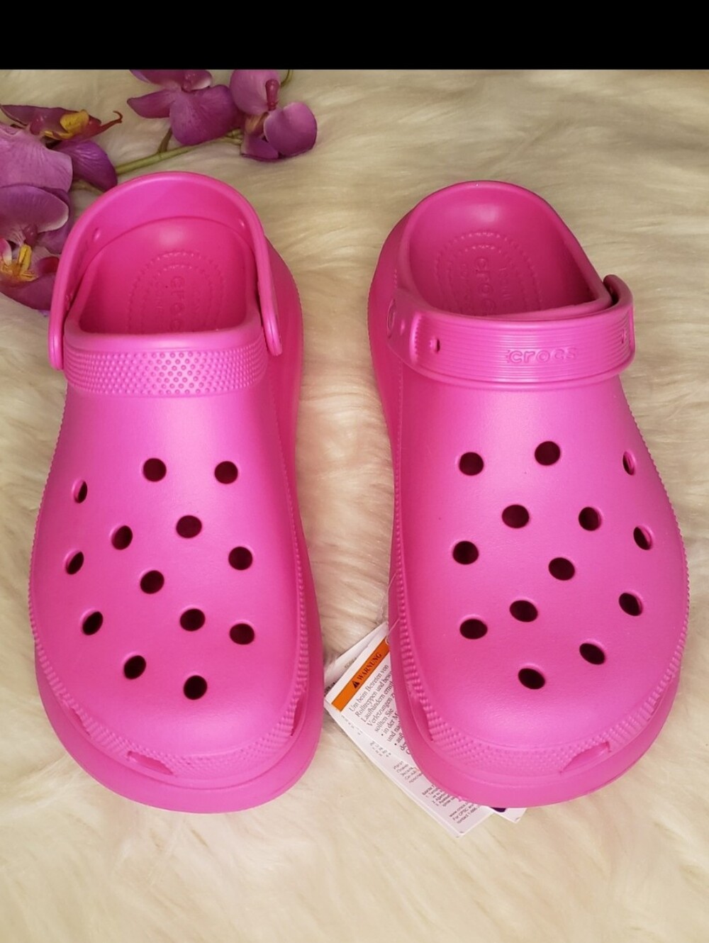 Crocs Classic Crush Clog Hot Pink NWT 10 Lightweight Comfort Shoes | Barbiecore - Picture 2 of 16